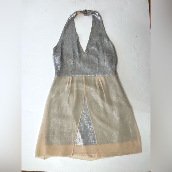 Sheri  Bodell Sequin Chiffon Halter Dress Small SZ 6 - Picture 15 of 16